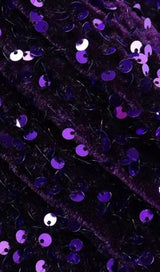 V-NECK SLIT BACKLESS SEQUIN MIDI DRESS IN PURPLE styleofcb