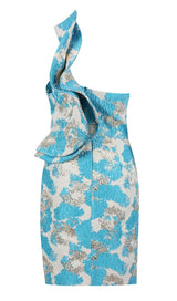 PRINT MIDI DRESS IN BLUE Dresses styleofcb