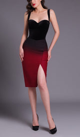 SUSPENDER SLIM-FIT DRESS IN GRADIENT styleofcb