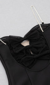 V NECK BANDAGE MINI DRESS IN BLACK Dresses styleofcb