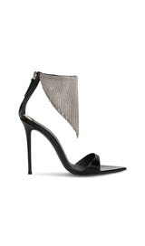 CRYSTAL TASSEL HEELS IN BLACK Shoes styleofcb