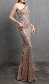 CHAMPAGNE CUTOUT SEQUIN MAXI DRESS styleofcb