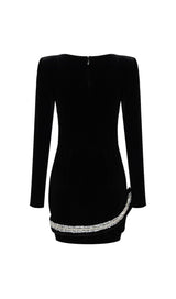 RHINESTONE SERPENTA DEEP-V VELVET MINI DRESS Sequins Dress styleofcb
