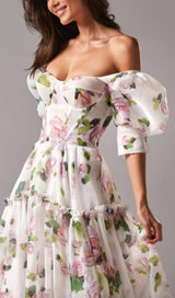 OFF-THE-SHOULDER FLORAL MAXI DRESS DRESS STYLE OF CB