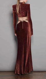 SPECIAL TEXTURE TURTLENECK LONG-SLEEVED PADDED SHOULDER SKIRT SET styleofcb