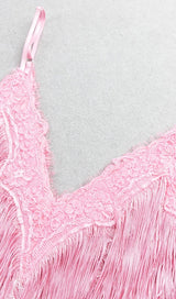 TASSEL LACE MINI DRESS IN PINK Dresses styleofcb
