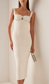 BANDAGE SLEEVELESS MIDI DRESS IN WHITE Dresses styleofcb