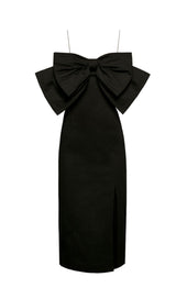 BOW SUSPENDER DRESS IN BLACK styleofcb