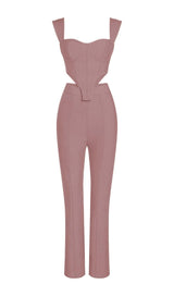 BANDAGE CUT OUT TWO PIECE SET IN NUDE styleofcb