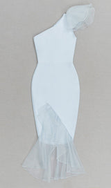BANDAGE ONE-SHOULDER MIDI DRESS IN LIGHT BLUE styleofcb