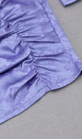 LONG SLEEVES RUCHED MINI DRESS IN PURPLE Dresses styleofcb