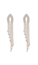 SILVER DIAMANTE TASSEL EARRINGS JEWELLERY styleofcb