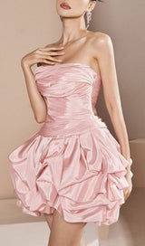 STRAPLESS BUD MINI DRESS IN PINK styleofcb