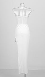 STRAPLESS GAUZE MAXI DRESS IN WHITE Dresses styleofcb