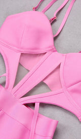 BANDAGE CUT OUT JUMPSUIT IN PINK Clothing styleofcb
