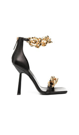 CHAIN SQUARE HEELS IN BLACK styleofcb