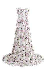 STRAPLESS FLORAL SPLIT MAXI DRESS Dresses Oh CICI