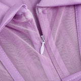 CORSET SATIN MINI DRESS IN PURPLE Bandage Dresses styleofcb