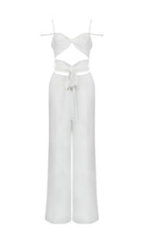 CUTOUT SLEEVELESS JUMPSUIT IN WHITE DRESS styleofcb