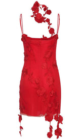 3D FLOWER SUSPENDER DRESS IN RED DRESS STYLE OF CB