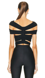 3D FLOWER-EMBELLISHED JUMPSUIT IN BLACK styleofcb