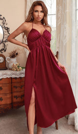 BANDAGE RUCHED MAXI DRESS IN RED Dresses styleofcb