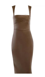 LEATHER STRAP MIDI DRESS Dresses styleofcb