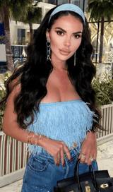 STRAPLESS FEATHER TOP Shirts & Tops styleofcb