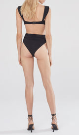 ROSE EMBELLISHED BIKINI SUIT IN BLACK styleofcb