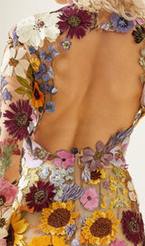 EMBROIDERED LACE HALF HIGH COLLAR MINI DRESS styleofcb