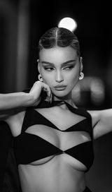 CUTOUT TWO PIECES SUIT IN BLACK styleofcb