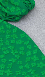 JACQUARD BODYCON MINI DRESS IN GREEN Dresses styleofcb