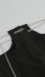 SNAKE BUCKLE WAISTBAND SUIT IN BLACK styleofcb