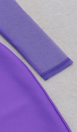 GAUZE IRREGULAR FISH BONE FANNY BELT HIP DRESS IN PURPLE styleofcb