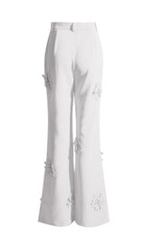STEREO FLOWER MID-RISE JEANS IN WHITE styleofcb