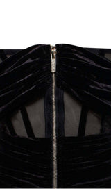 IRISA BLACK DRAPING OFF SHOULDER CORSET DRESS Dresses styleofcb