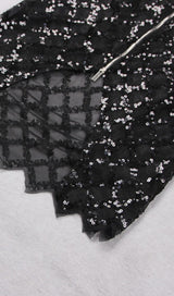 FEATHER SEQUIN TWO PIECE SET IN BLACK styleofcb