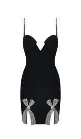 BOW-DETAIL SLEEVELESS MINI DRESS styleofcb