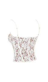 MILA IVORY LACE UNDERWIRED CORSET TOP Tops styleofcb