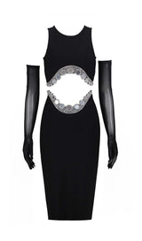 JEWELLED TENTACLE TWO PIECE SUIT IN BLACK DRESS STYLE OF CB
