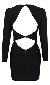 LONG SLEEVE TIGHT BACKLESS DRESS IN BLACK DREESES styleofcb