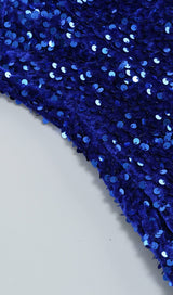 SEQUIN ONE SHOULDER MINI DRESS IN GALACTIC COBALT styleofcb