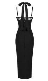 HALTER CUT OUT MIDI DRESS IN BLACK Dresses styleofcb