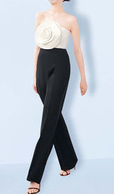 3D FLOWER STITCHING JUMPSUIT IN BLACK DRESS STYLE OF CB