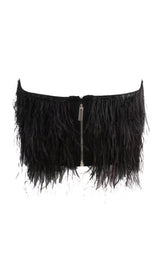 STRAPLESS FEATHER TOP Shirts & Tops styleofcb