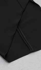 KNITTED BANDAGE SPLICING MIDI DRESS IN BLACK AND WHITE styleofcb