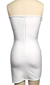 CRYSTAL FLOWER MINI DRESS IN WHITE Dresses styleofcb