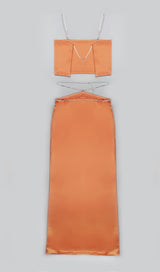 STRAP BACKLESS TWO PIECE SET IN ORANGE Clothing styleofcb