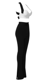 LACEUP TWO PIECE SUIT IN WHITE & BLACK Clothing styleofcb
