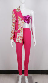 ONE SHOULDER TWO PIECE SET styleofcb ROSE RED S